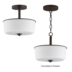 Fuller 2-Light Semi Flush/Pendant Convertible
