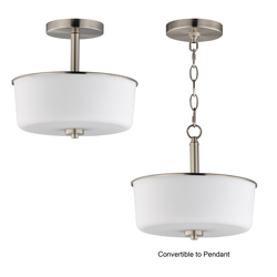 Fuller 2-Light Semi Flush/Pendant Convertible