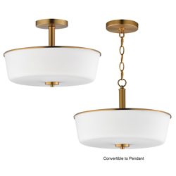 Fuller 3-Light Semi Flush/Pendant Convertible