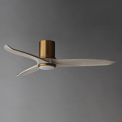Woodwind 52" Solid Wood Blade Hugger Fan w LED